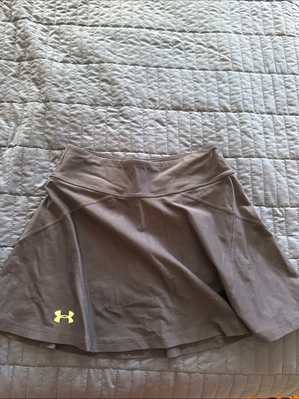 Under Armour Brown Athletic Mini Skirt with Yellow Logo